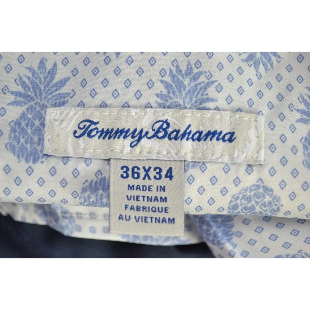 Tommy Bahama Island Zone Performance Pants Men 38x33 Tag-36x34 Navy Blue Stretch